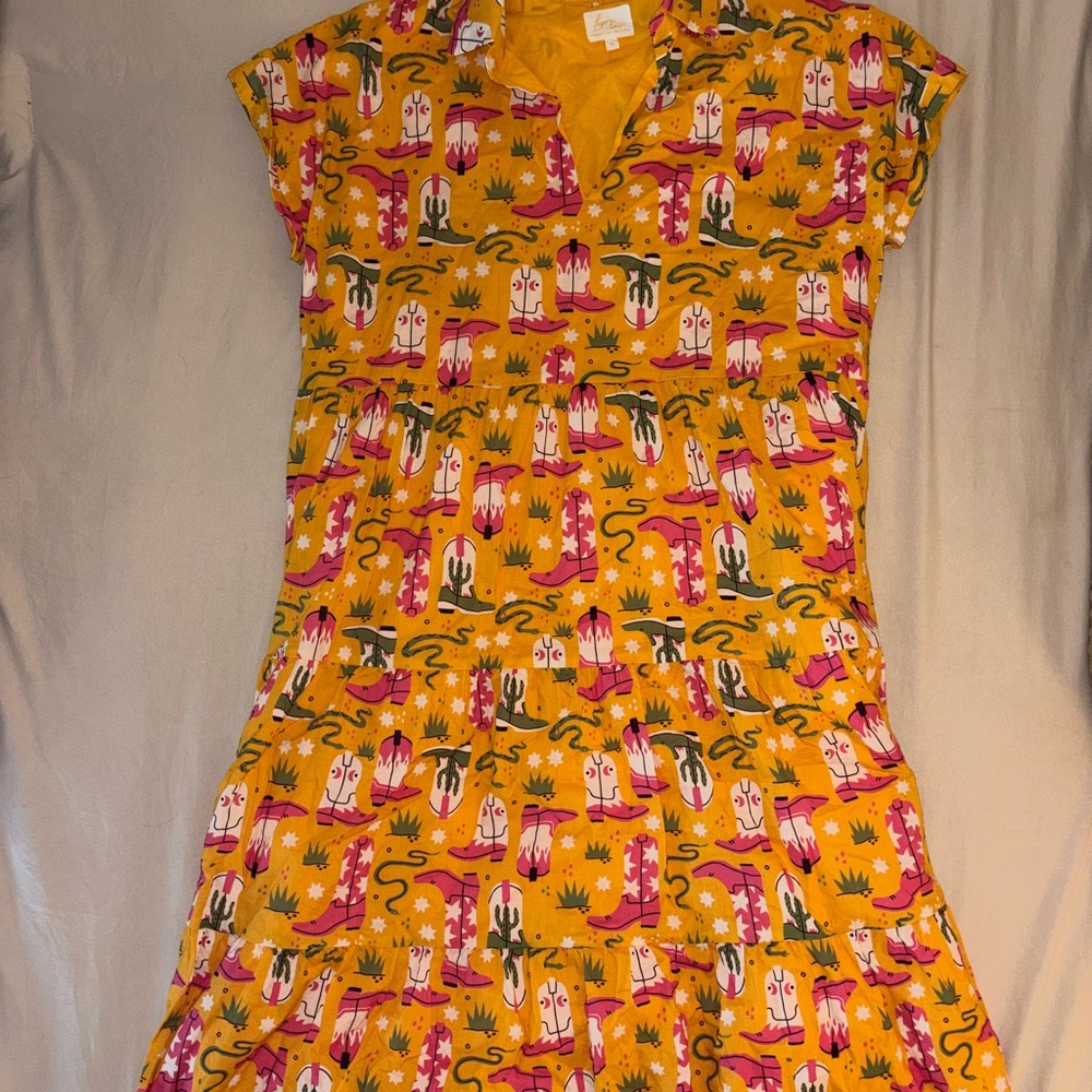 Western Print Midi Dress